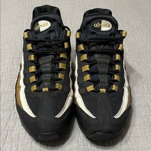 Nike Air Max 95 OG Black Gold White Athletic Shoes Size 12